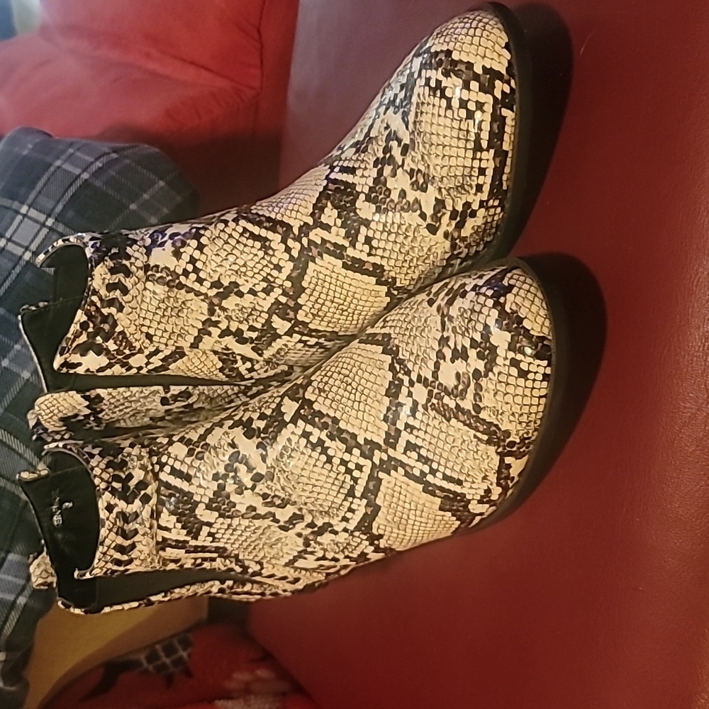 Alexis Bendel Snakeskin Booties
